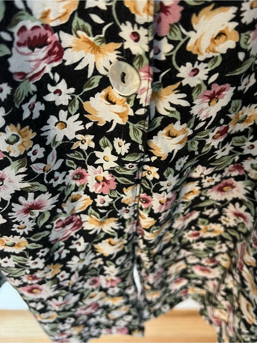 All That Jazz Vintage 90s Black Floral Button Front Maxi Dress Sz 13/14 - Picture 6 of 9